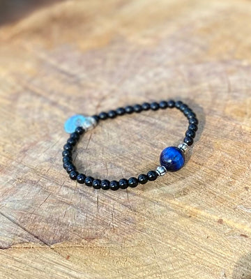 Blue Tiger’s Eye & Black Onyx Bracelet